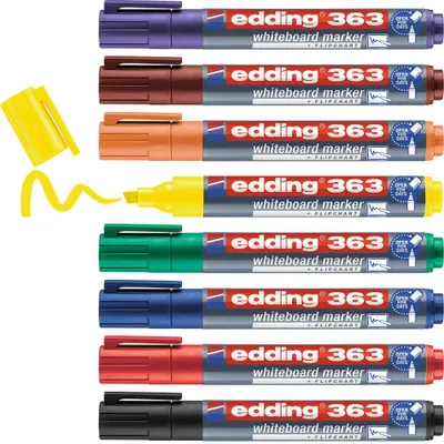 Produktbild von edding 363 Whiteboardmarker Set, 8 Farben, abwischbar, nachfüllbar