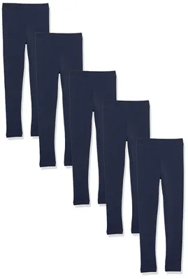 Immagine prodotto di A. Leggings per bambine, confezione da 5, colore blu navy, taglia 8-9 anni