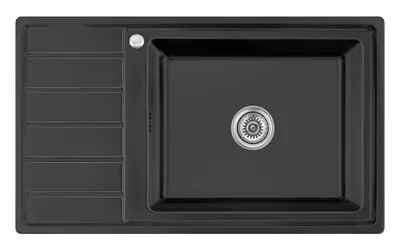 Produktbild von Proaja- 86x50x21,5cm Küchenspüle schwarz Edelstahl 304 Materialstärke 0,9 eckig 1 Becken,Einbauspüle,Spüle Küche Abtropffläche. R20