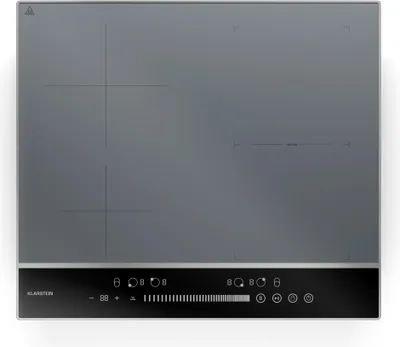 Image de Klarstein DualTone Hybrid Plaque de Cuisson à Induction - 4 Zones, 7200 W, Flex Zone,par Curseur, Fonction Booster & Minuterie, Cadre Aluminium, Argent, 60 cm