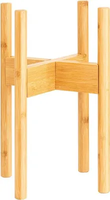 Imagen del producto de Soporte para plantas Famanu, hecho de bambú ajustable, color beige