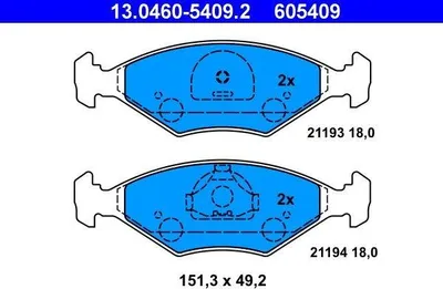 Produktbild von Ate Bremsbelagsatz, Scheibenbremse  13.0460-5409.2