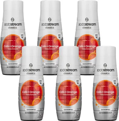 Image de SodaStream Cola + Orange Sirop sans sucre 440ml, 6 pièces