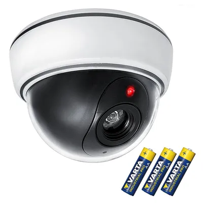 Zdjęcie produktu dla DC2300 atrapa kamery kopułkowej z migającą diodą LED + 3x baterie AA Varta Industrial