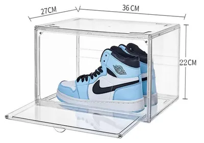 Zdjęcie produktu dla Solidchoice - Przezroczysta skrzynka na buty z akrylu - Składana skrzynka do przechowywania z magnetycznym zamknięciem