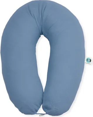 Produktbild von sei Design Stillkissen XXL 190x30 mit Musselin Bezug Seitenschläferkissen Schwangerschaftskissen Babynest Kuschelnest Musselin Blau