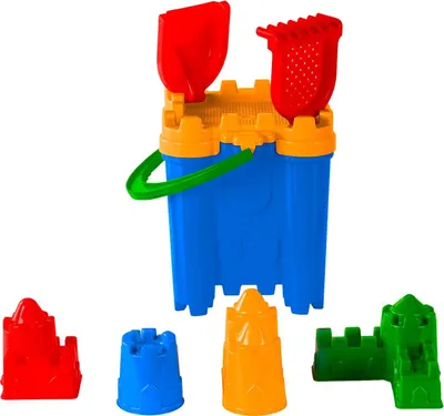 Image de Jouet Set de plage Set de seaux avec formes de sable 8 pièces multicolores