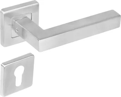 Produktbild von Türklinke Vierkant mit eckiger PZ-Rosette V2A