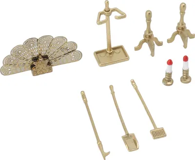 Zdjęcie produktu dla Zestaw akcesoriów kominkowych do domku dla lalek, dekoracyjne miniaturowe akcesoria meblowe do dekoracji 1/12