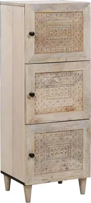 Image de Haut Armoire Blanc 40 x 33 x 110 cm bois de manguier massif