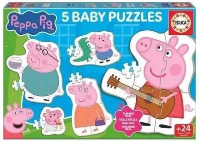 Produktbild von Baby Puzzle, EDUCA Peppa Pig, 4 Teile, Feinmotorik Förderung