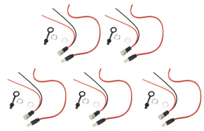 Produktbild von 5 Sets 5,5 x 2,1 mm 10 A Strom-Klinkenkabel-Buchse mit Gewinde, weiblich, Steckverbinder, Draht-Adapter mit wasserdichter Abdeckung