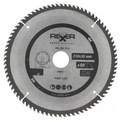 Obrázok produktu pre REXXER Pílový kotúč na drevo 210x30mm 80 zubov HM