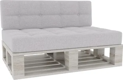 Image de Coussin pour palette, Coussin d'assise pour palette, Dossier piqué PFG (Set (Coussin d'assise 120x80 +Dossier 120x40), Platine)