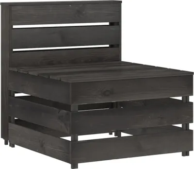 Produktbild von Garten-Mittelsofa aus Paletten Grau Kiefernholz Imprägniert