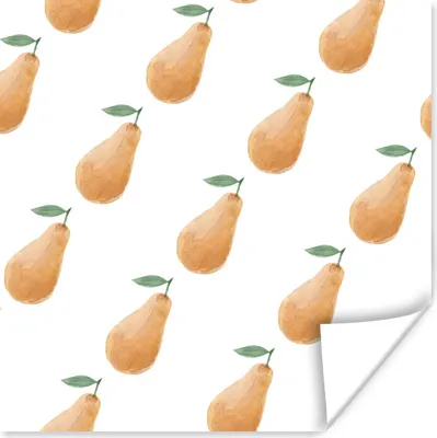 Produktbild von MuchoWow® Poster Birnen - Aquarell - Weiß 30x30 cm - Wandposter - Printing