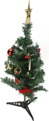 Imagen del producto de Árbol de Navidad de mesa de 50 cm de altura, mini árbol artificial decorado, con luces LED