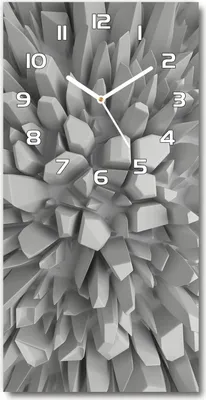 Immagine prodotto di Orologio da parete in vetro – 30x60 cm - Quadro in vetro - Orologio in vetro - Vetro temperato - Astrazione 3D