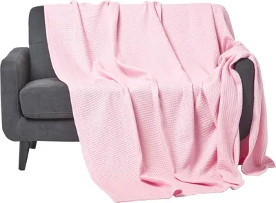 Produktbild von HOMESCAPES 100% Baumwolle Waffeldecke rosa, 230 x 280 cm