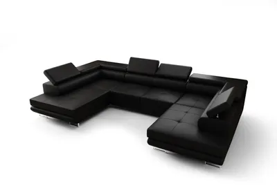 Produktbild von Ecksofa U 342 cm Schwarz Praga Design FN81U