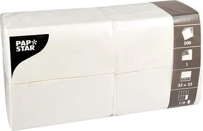 Produktbild von 15000x Servietten, weiss 1-lagig 1/8-Falz 33 x 33 cm