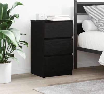 Obrázok produktu pre vidaXL Nočný stolík s 3 zásuvkami čierny 39x35x65 cm