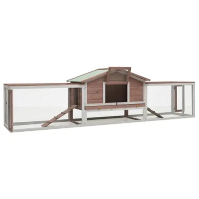 Produktbild von The Living Store Kaninchenstall Mokka 310x70x87 cm Kiefer & Tanne Massivholz
