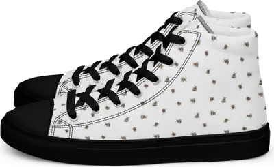 Produktbild von Mr. & Mrs. Panda Damen Sneaker Black Edition Hummel flauschig Größe 44 - Weiß - Geschenk, Sneakers Schwarz, Schwarze für, Natur, Biene, Lustige Sprüche, Blume