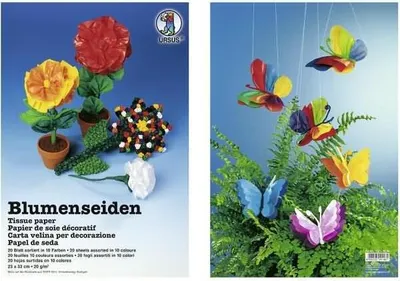 Produktbild von Blumenseiden 20g/qm 23x33cm VE=20 Blatt 10 Farben sortiert