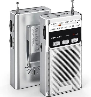 Immagine prodotto di Piccola radio tascabile AM/FM con batteria ricaricabile da 1200 mAh – ottima qualità di ricezione e di riproduzione audio.
