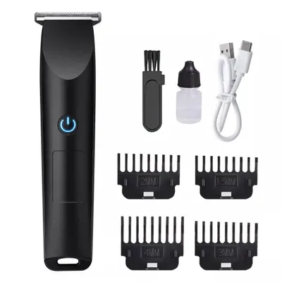 Produktbild von Kabelloser 4-in-1 Männer Haarschneider & Barttrimmer, USB wiederaufladbar, wasserdicht, 6000 U/min Motor, inkl. 4 Aufsätze, für Körper & Bartpflege