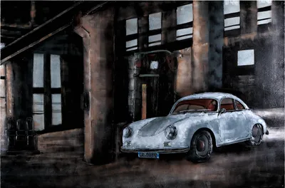 Produktbild von Wandbild 3D Porsche front 115x75cm Metallbild Relief Bild Metall Unikat Motivbild