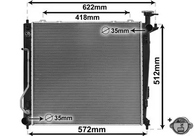 Produktbild von VAN WEZEL 83012703 Kühler Wasserkühler Motorkühler für KIA SORENTO II (XM) SORENTO II Kasten/SUV (XM)