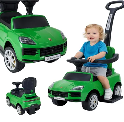 Immagine prodotto di Lebula: macchinina, girello e spintore Porsche Cayenne 3 in 1 con musica, auto giocattolo verde