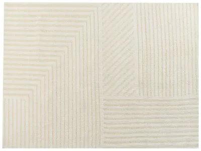 Produktbild von BELIANI Teppich Beige aus Wolle 300 x 400 cm Rechteckig Gestreiftes Muster für Wohnzimmer Schlafzimmer Flur