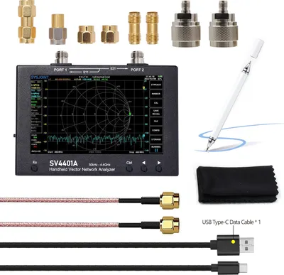 Produktbild von SV4401A Vektor-Netzwerkanalysator 50 kHz-4400 MHz, 7-Zoll Touchscreen, 100dB Dynamikbereich, hochpräziser NanoVNA für HF- und Antennenmessungen