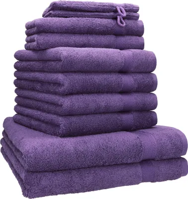 Produktbild von Betz 10-tlg. Handtuch-Set PREMIUM 2 Duschtücher 4 Handtücher 2 Gästetücher 2 Waschhandschuhe  Farbe: lila
