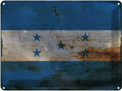 Produktbild von vianmo Blechschild 30x40 cm Hondura Honduras Flagge Fahne Wappen
