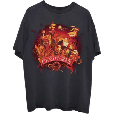 Immagine prodotto di Disney | Maglietta ufficiale della band | The Nightmare Before Christmas We Wish You A Scary Christmas, taglia XL, nero