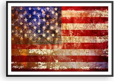 Produktbild von Gerahmtes Poster - Schwarzer Rahmen - Amerika Flagge national patriotisch - 100x70 cm - Wand Bild - Wanddeko - Wandbilder - Wandposter - Bilderrahmen - Bilder - Kunstdruck - P2BAA100x70-3084
