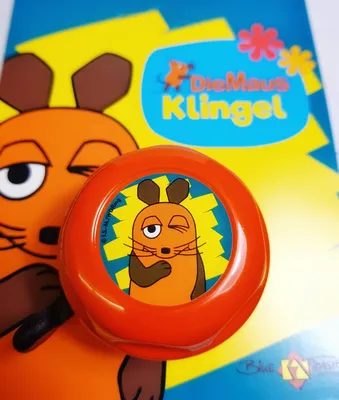 Produktbild von Bike Fashion Kinder Fahrradklingel / Glocke "Die Maus", orange