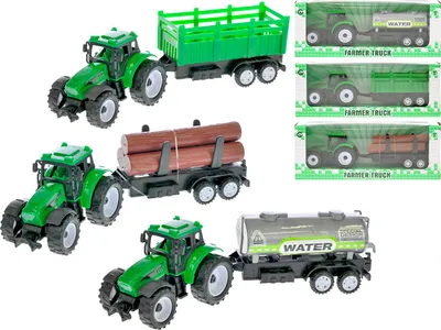 Zdjęcie produktu dla Plastikowy traktor z bocznicą 21 cm - mix wariantów i kolorów