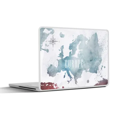 Produktbild von MuchoWow® Laptop Aufkleber Sticker Cover Karte - Europa - Ölfarbe 36.5x27.5 cm - Laptop-Sticker