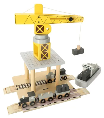 Produktbild von Holzkran, Hafenkran + Schiff und Autos