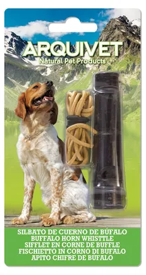 Produktbild von Arquivet Büffelhornpfeife für Hunde mit Kordel – Hundepfeife für Hundetraining u
