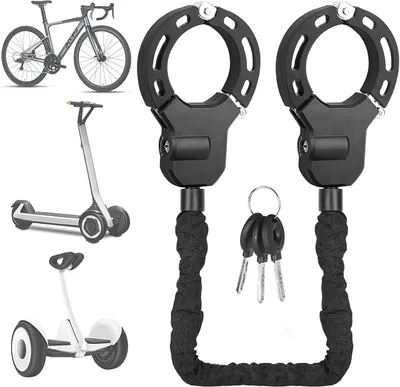 Image de Cadenas pour trottinette électrique, antivol pour vélo avec clé, antivol à chaîne antivol pour trottinette électrique, vélo, vélo électrique et moto
