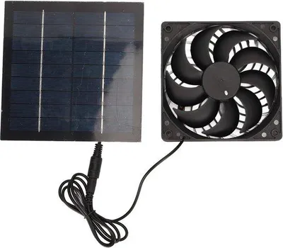 Image de Ventilateur solaire pour poulailler - système photovoltaïque compact - kit d'efficacité énergétique - poulailler équipé de panneaux solaires - économies d'énergie durables.