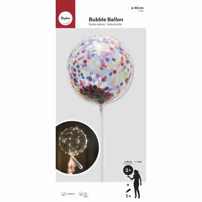 Zdjęcie produktu dla 3 przezroczyste balony bańki 40 x 4 cm
