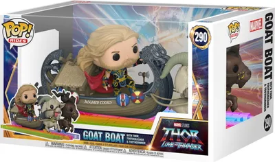 Produktbild von Thor Love and Thunder - Goat Boat With Thor Toothgnasher & Toothgrinder 290 - Funko Pop! Rides - Vinyl Figur
