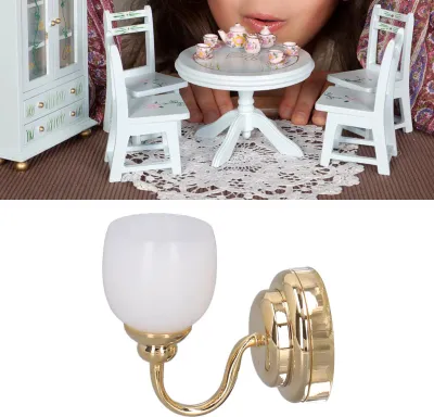 Obrázek produktu pro Nástěnná lampa pro domeček pro panenky, miniaturní model lampy, hračka, magnetická, se stínidlem pro domečky pro panenky v měřítku 1:12